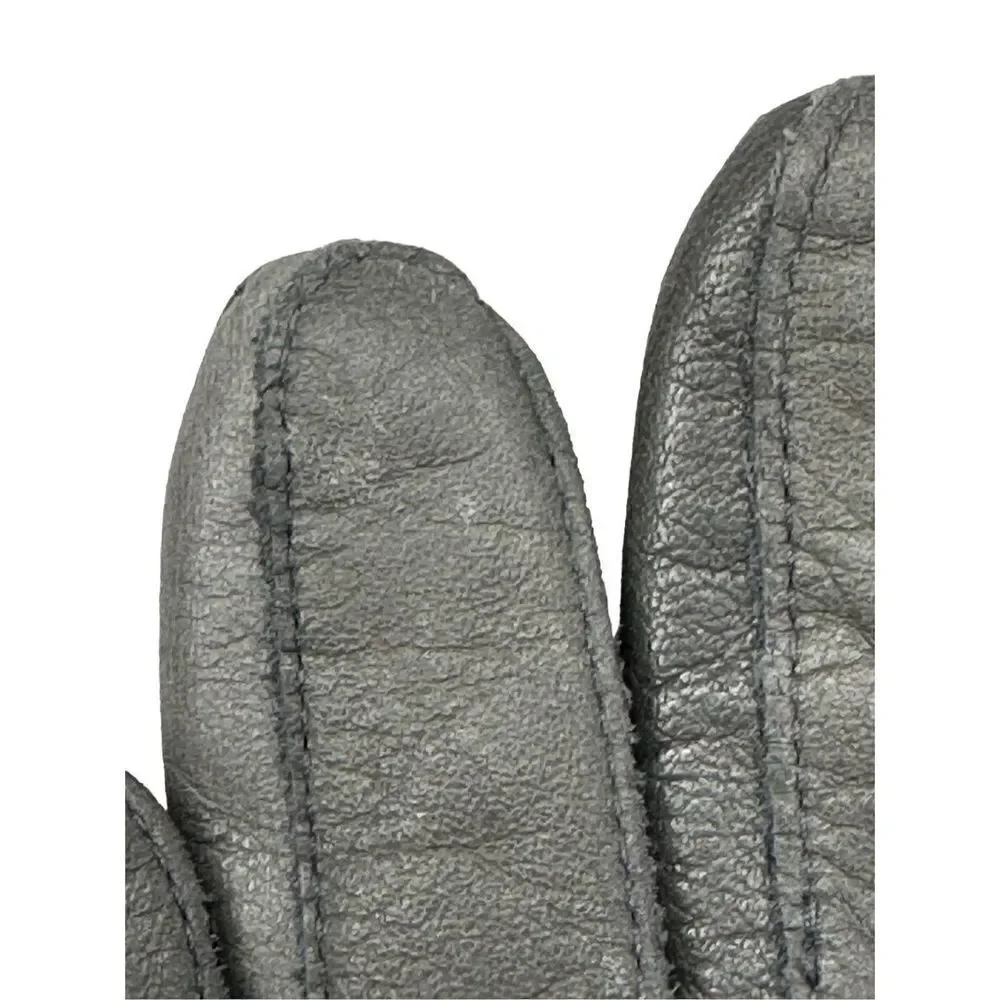 Women’s Gray Leather Lined Gloves Size 7